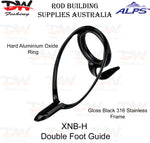 Load image into Gallery viewer, ALPS double foot premium 316 stainless steel black frame guide with Hard aluminium Oxide insert ring with Rod Building supplies Australia heading