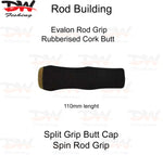 Load image into Gallery viewer, EVA foam spin grip with rubberised cork butt plate- EVA butt cap picture of 110mm rod butts
