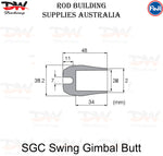 Load image into Gallery viewer, Fuji SGC gimbal butt cap dimensions with Rod Building Supplies Australia heading