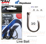 Load image into Gallery viewer, Hayabusa live bait hook H.LBT246 size 3-0 with pack and hook displayed