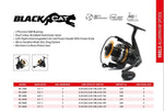 Load image into Gallery viewer, Pioneer Black Cat spinning reel cover with specifications