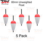 Load image into Gallery viewer, Unweighted Bobby fishing float 5 pack 80mm Polystyrene float