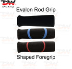 Load image into Gallery viewer, EVA Evalon Foregrip, Black and Colour Inlay Shaped Rod Grip - Length 4"