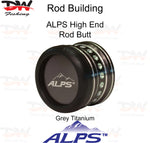 Load image into Gallery viewer, ALPS high end rod butt cap colour Titanium/Silver butt cap with ALPS log
