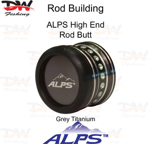 ALPS high end rod butt cap colour Titanium/Silver butt cap with ALPS log