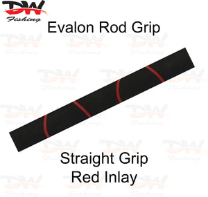 EVA Evalon 10" Straight rod grip with red colour inlay design