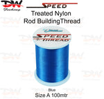 Load image into Gallery viewer, Speed treated nylon rod building thread size A 100 mtr spool colour Blue
