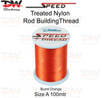 Load image into Gallery viewer, Speed treated nylon rod building thread size A 100 mtr spool colour Burnt Orange
