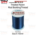 Load image into Gallery viewer, Speed treated nylon rod building thread size A 100 mtr spool colour  Dark Blue
