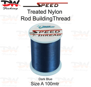 Speed treated nylon rod building thread size A 100 mtr spool colour  Dark Blue