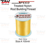 Load image into Gallery viewer, Speed treated nylon rod building thread size A 100 mtr spool colour Dark Yellow
