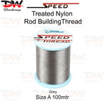 Load image into Gallery viewer, Speed treated nylon rod building thread size A 100 mtr spool colour Grey
