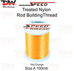 Load image into Gallery viewer, Speed treated nylon rod building thread size A 100 mtr spool colour Hot Orange
