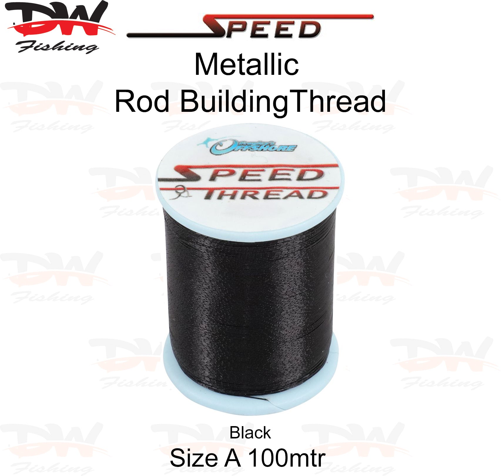 Speed metallic rod building thread size A 100 mtr spool colour Black