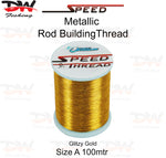 Load image into Gallery viewer, Speed metallic rod building thread size A 100 mtr spool colour Glitzy Gold
