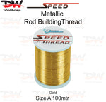 Load image into Gallery viewer, Speed metallic rod building thread size A 100 mtr spool colour Gold
