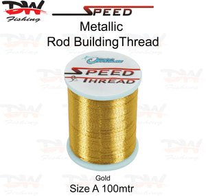 Speed metallic rod building thread size A 100 mtr spool colour Gold