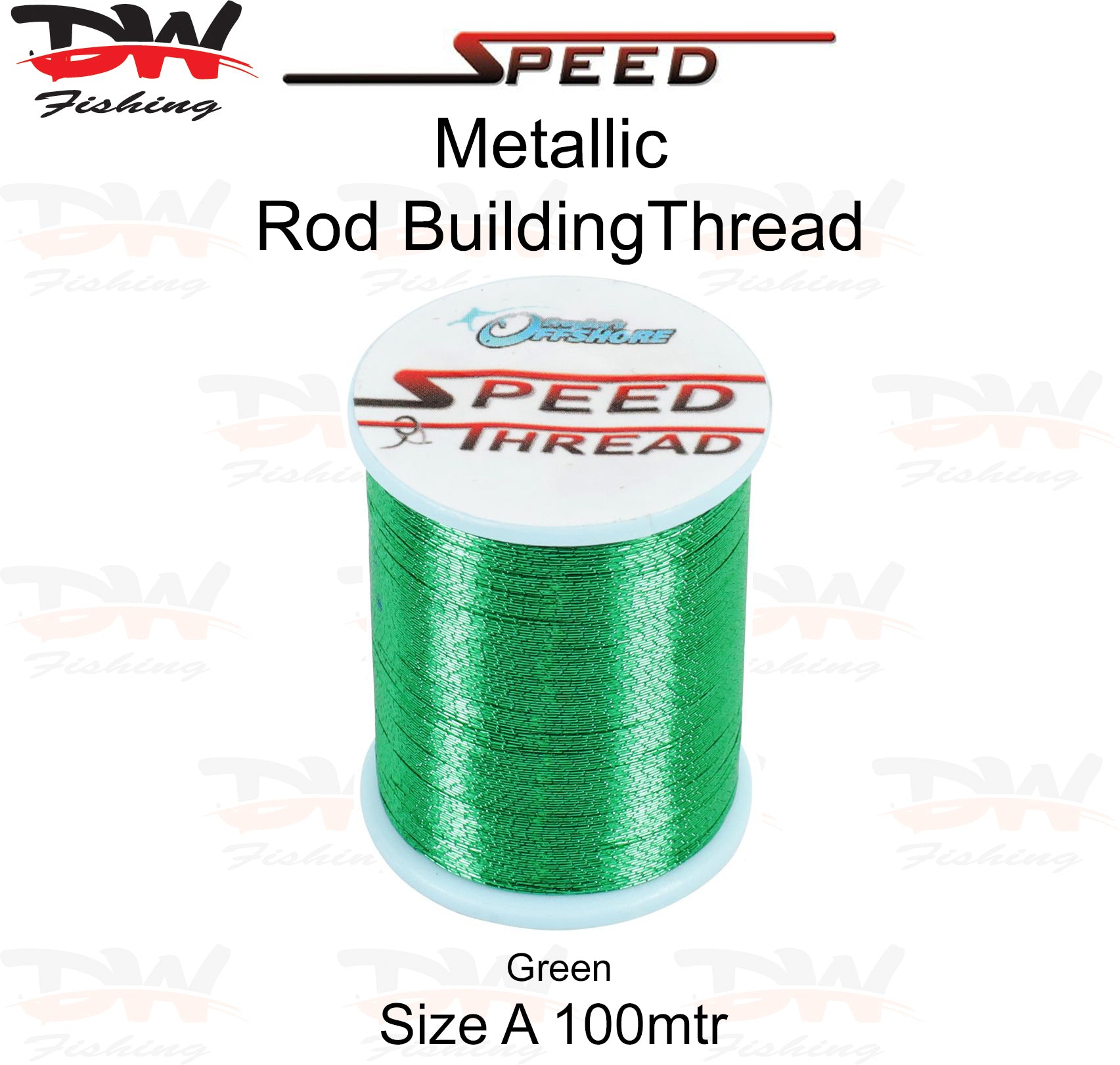 Speed metallic rod building thread size A 100 mtr spool colour Green