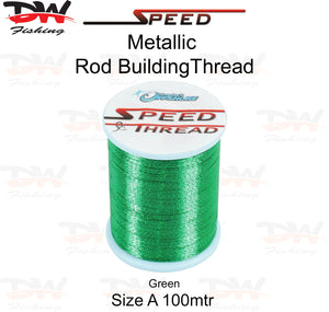 Speed metallic rod building thread size A 100 mtr spool colour Green