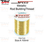 Load image into Gallery viewer, Speed metallic rod building thread size A 100 mtr spool colour Pale Gold
