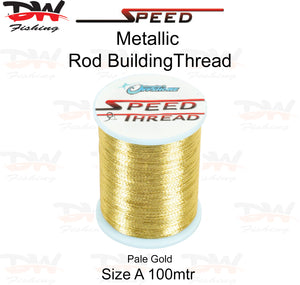 Speed metallic rod building thread size A 100 mtr spool colour Pale Gold