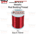 Load image into Gallery viewer, Speed metallic rod building thread size A 100 mtr spool colour Red
