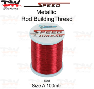 Speed metallic rod building thread size A 100 mtr spool colour Red