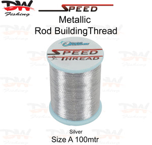 Speed metallic rod building thread size A 100 mtr spool colour Silver