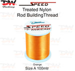 Load image into Gallery viewer, Speed treated nylon rod building thread size A 100 mtr spool colour Orange
