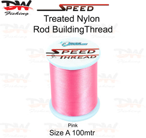 Speed treated nylon rod building thread size A 100 mtr spool colour Pink