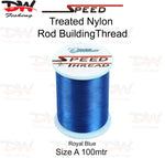 Load image into Gallery viewer, Speed treated nylon rod building thread size A 100 mtr spool colour Royal Blue
