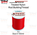 Load image into Gallery viewer, Speed treated nylon rod building thread size A 100 mtr spool colour Red
