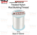 Load image into Gallery viewer, Speed treated nylon rod building thread size A 100 mtr spool colour White
