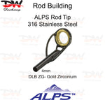 Load image into Gallery viewer, ALPS rod tip DLB-ZG Black frame with gold zirconium ring size 4 rod tip
