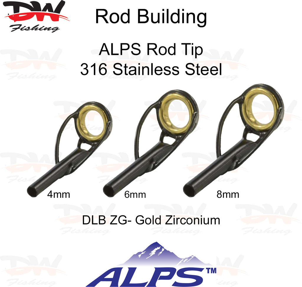 ALPS rod tip DLB-ZG Black frame with gold zirconium ring tip group