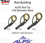 Load image into Gallery viewer, ALPS rod tip DLB-ZG Black frame with gold zirconium ring tip group
