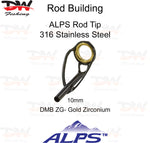 Load image into Gallery viewer, ALPS rod tip DMB-ZG Black frame with gold zirconium ring size 10 rod tip
