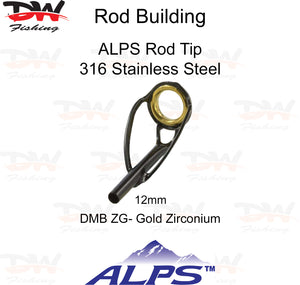 ALPS rod tip DMB-ZG Black frame with gold zirconium ring size 12 rod tip