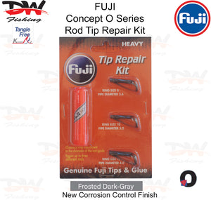 Fuji Rod Tip repair kit size Heavy with 3 BCMGOT frosted Dark gray BC Tips with hot melt glue