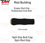 Load image into Gallery viewer, EVA foam spin grip with rubberised cork butt plate- EVA butt cap picture of 110mm rod butts

