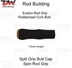 EVA foam spin grip with rubberised cork butt plate- EVA butt cap picture of 110mm rod butts