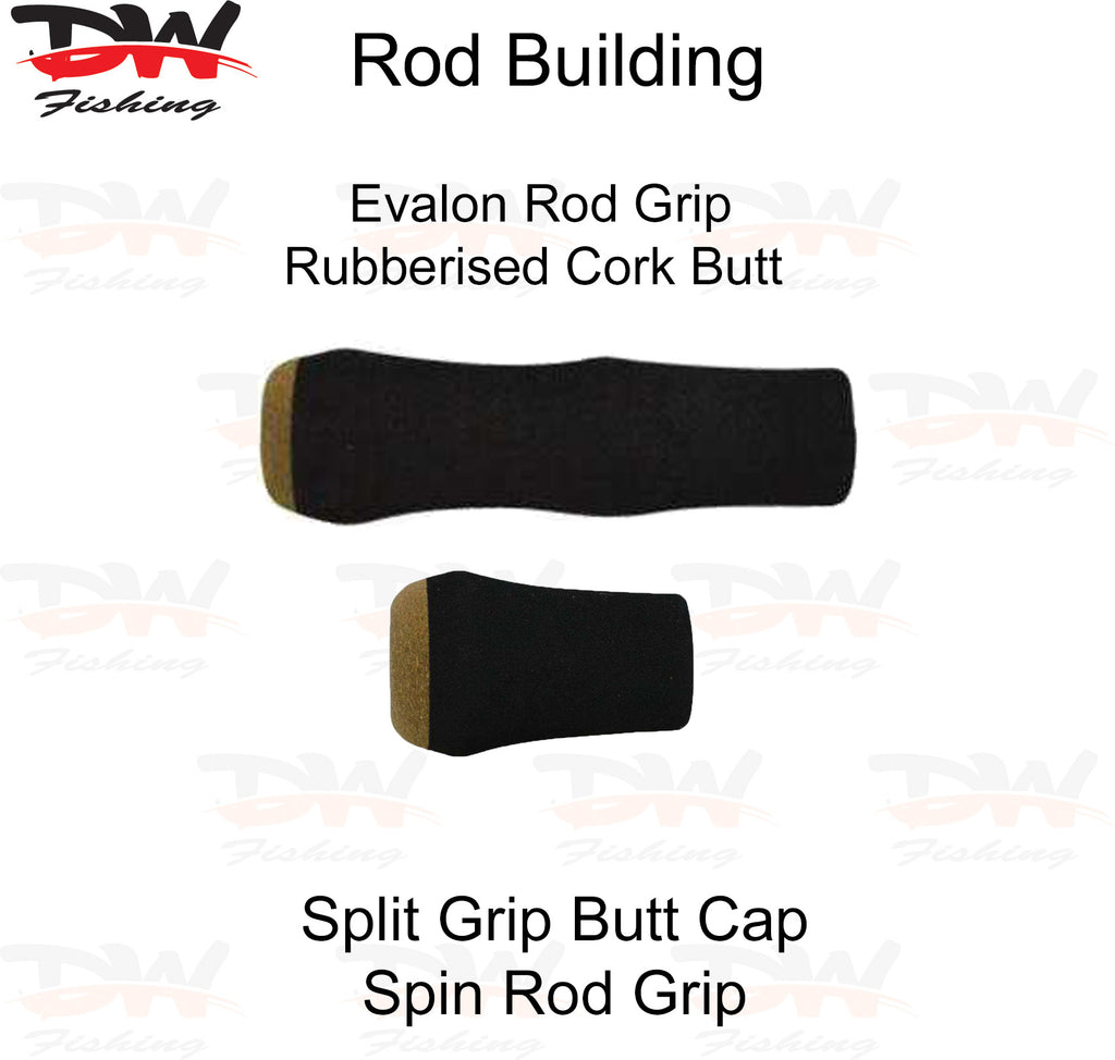 EVA foam spin grip with rubberised cork butt plate- EVA butt cap picture of 2 rod butts