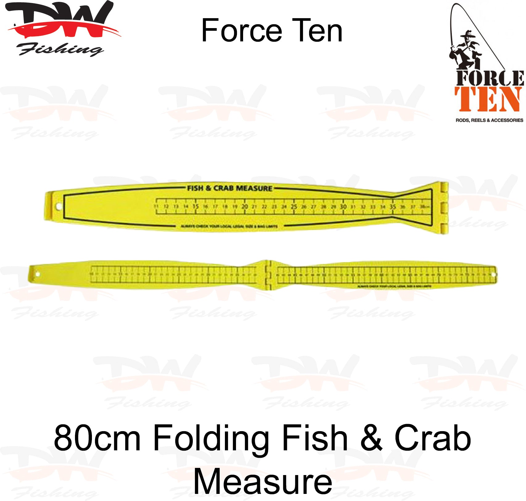 Force Ten 80cm Folding Fish and Crab Measure
