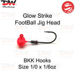 Load image into Gallery viewer, S Tackle Glow strike football jig head on BKK hooks size 1/0 1/6oz
