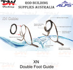 Load image into Gallery viewer, ALPS Rod Guide | XN Double Foot Guide | Gloss Black 316 Stainless Steel Frame
