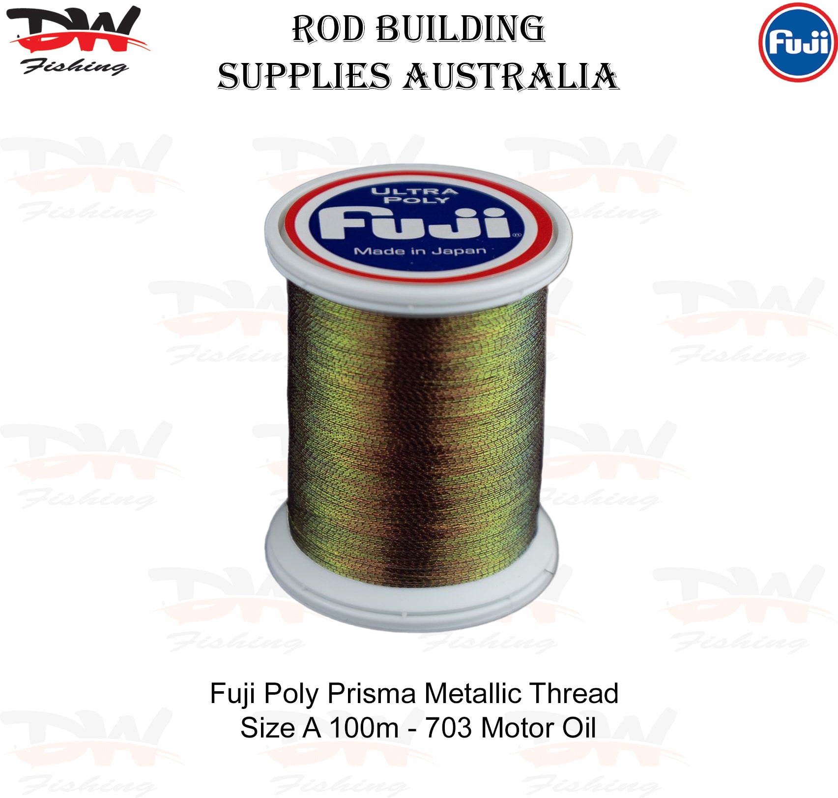 Fuji Rod Binding Thread-Fuji Metallic Prisma Thread- 100 mtr Size A Metallic