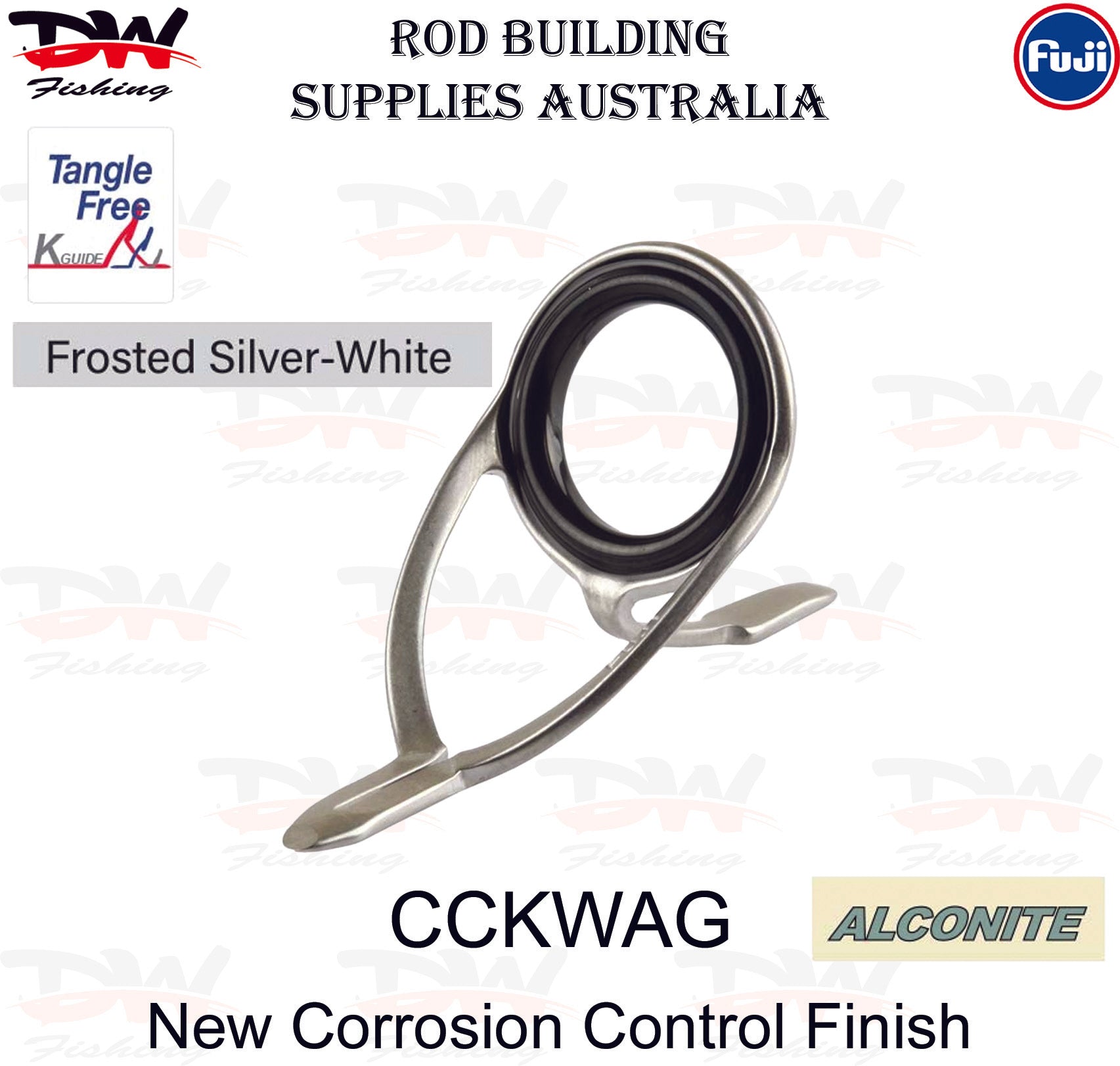 Fuji Rod Guide | KW Frosted Silver White Range Double Foot Guides