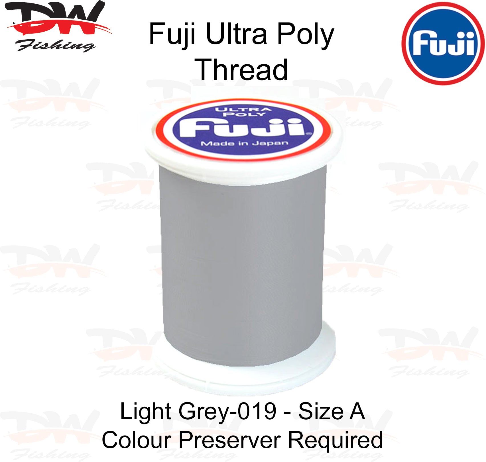 Fuji Poly thread Regular Fuji Ultra poly thread size A colour Light Grey 019