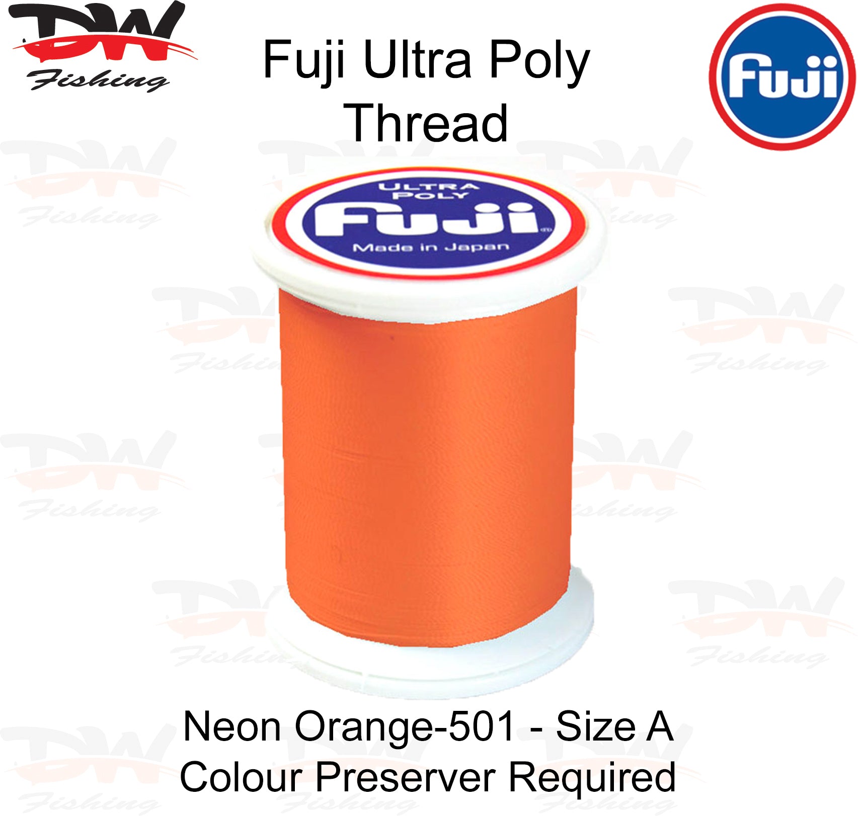 Fuji Poly thread Regular Fuji Ultra poly thread size A colour Neon Orange 501