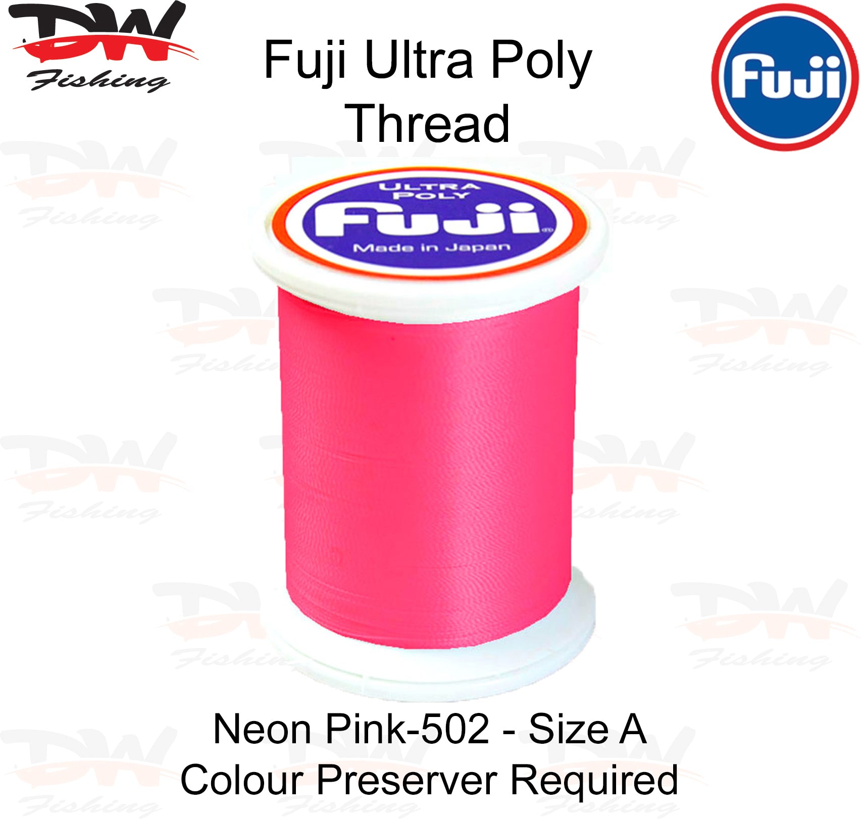 Fuji Poly thread Regular Fuji Ultra poly thread size A colour Neon Pink 502